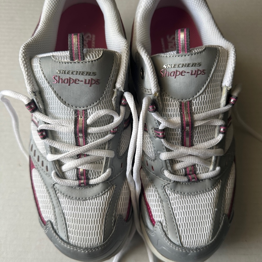 Skechers Gray and Pink Sneakers with Supportive Sole